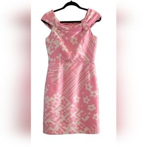 Pretty in pink Rare Rickie Freeman for Teri Jon silk/wool jacquard Dress Size 6